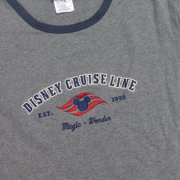 Vintage Disney Cruise Line Embroidered Micky Mouse Tee-Shirt 1998 Womans XL - Picture 3 of 9